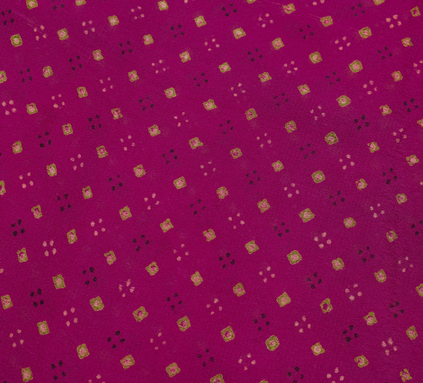 Sushila Vintage Dark Magenta Saree 100% Pure Silk Printed 5 YD Soft Craft Fabric