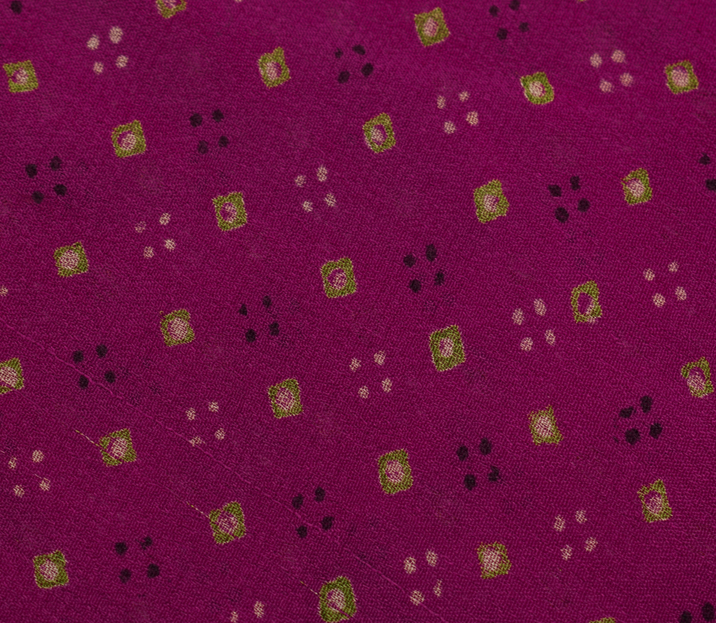 Sushila Vintage Dark Magenta Saree 100% Pure Silk Printed 5 YD Soft Craft Fabric