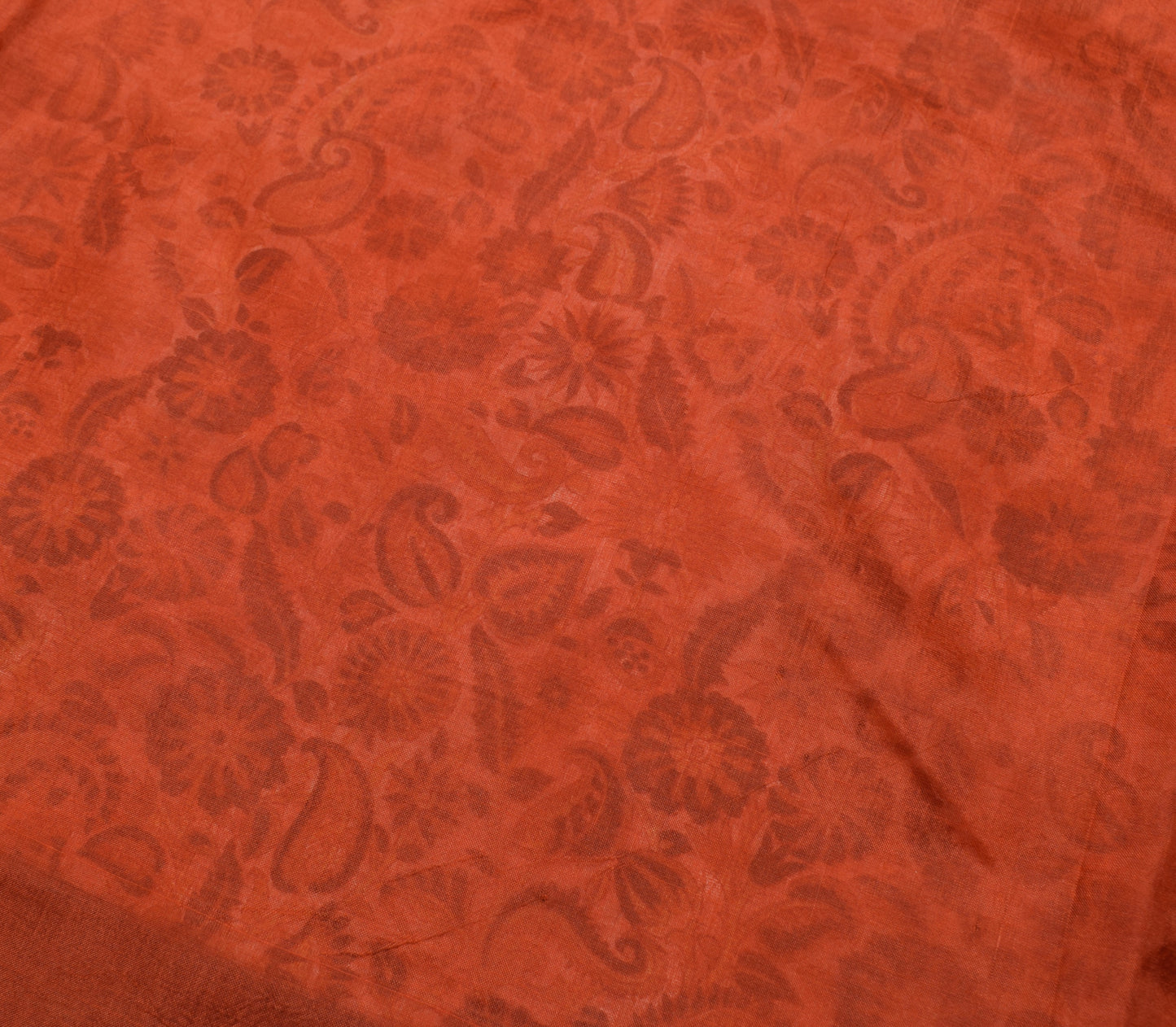 Sushila Vintage Saree 100% Pure Silk Printed Floral & Paisley 5 YD Craft Fabric