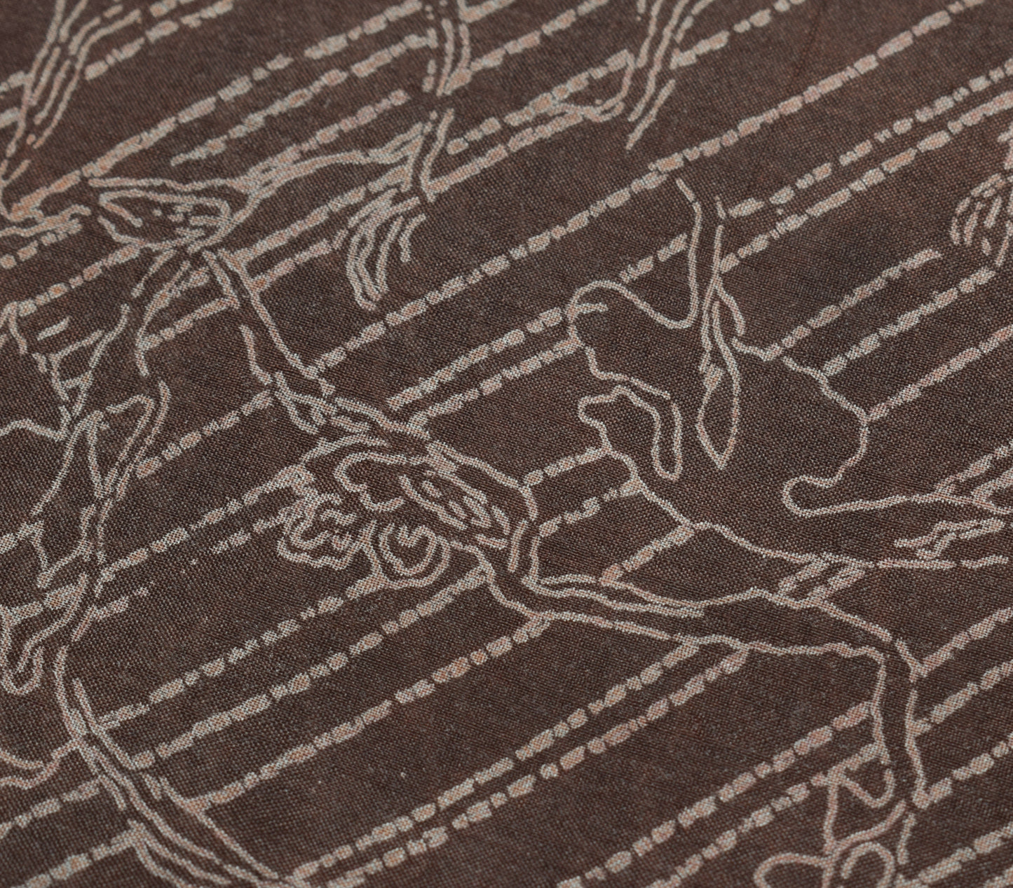 Sushila Vintage Brown Indian Saree 100% Pure Silk Printed 5 YD Soft Craft Fabric
