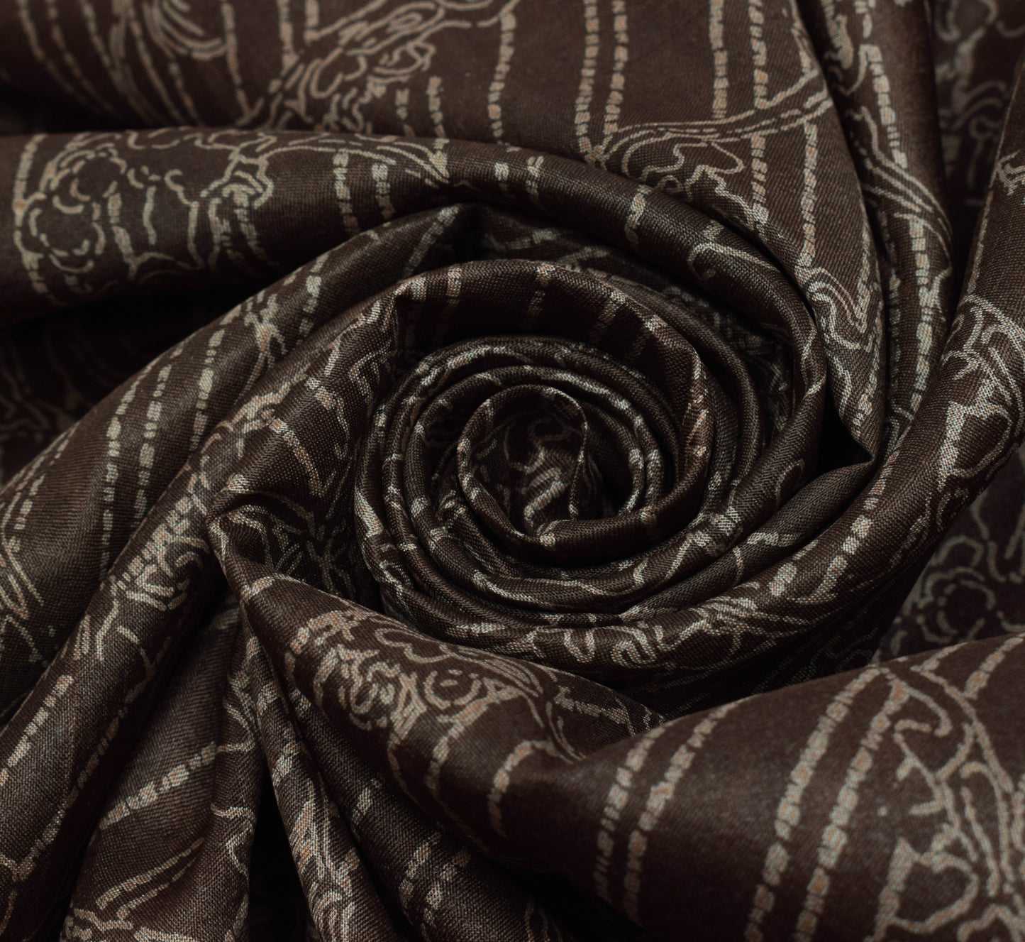Sushila Vintage Brown Indian Saree 100% Pure Silk Printed 5 YD Soft Craft Fabric