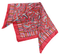 Sushila Vintage Peach Women Scarf Blend Stain Printed Paisley Stole 37" x 35"