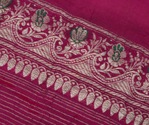Sushila Vintage Indian Sari Remnant Scrap 100% Pure Silk Woven Craft Fabric