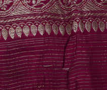 Sushila Vintage Indian Sari Remnant Scrap 100% Pure Silk Woven Craft Fabric