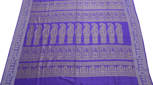 Sushila Vintage Indian Sari Remnant Scrap 100% Pure Silk Woven Craft Fabric
