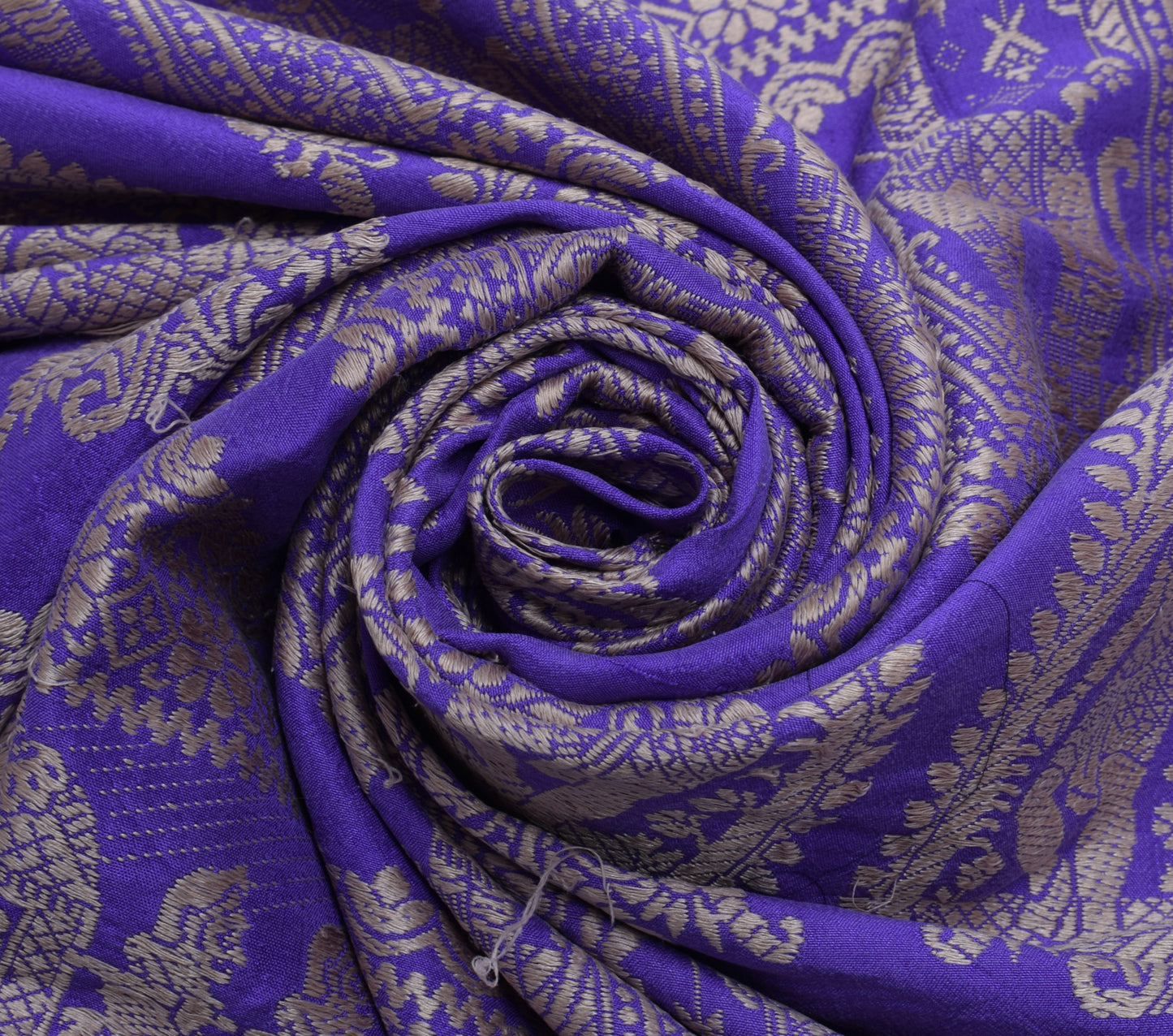 Sushila Vintage Indian Sari Remnant Scrap 100% Pure Silk Woven Craft Fabric