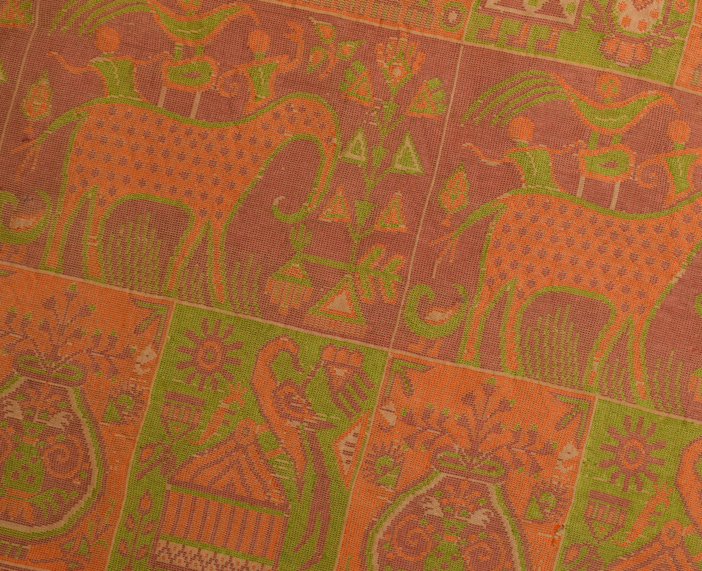 Sushila Vintage Indian Sari Remnant Scrap 100% Pure Silk Woven Craft Fabric