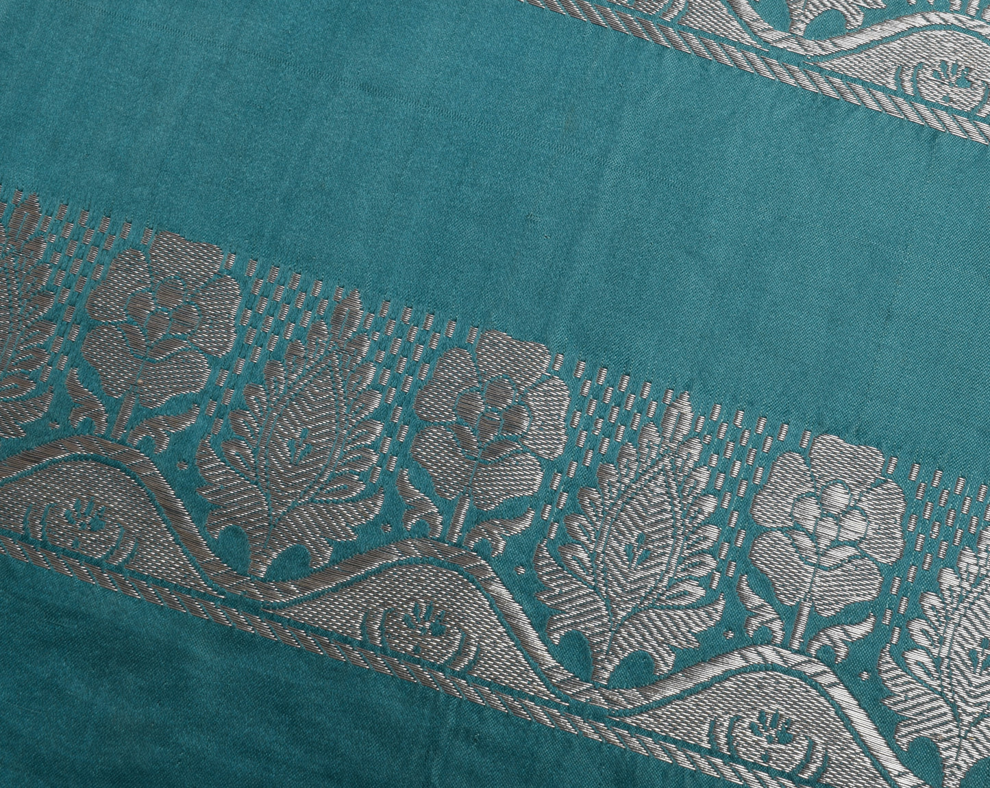 Sushila Vintage Indian Sari Remnant Scrap Pure Satin Zari Woven Craft Fabric