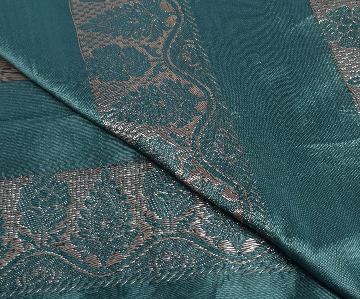Sushila Vintage Indian Sari Remnant Scrap Pure Satin Zari Woven Craft Fabric