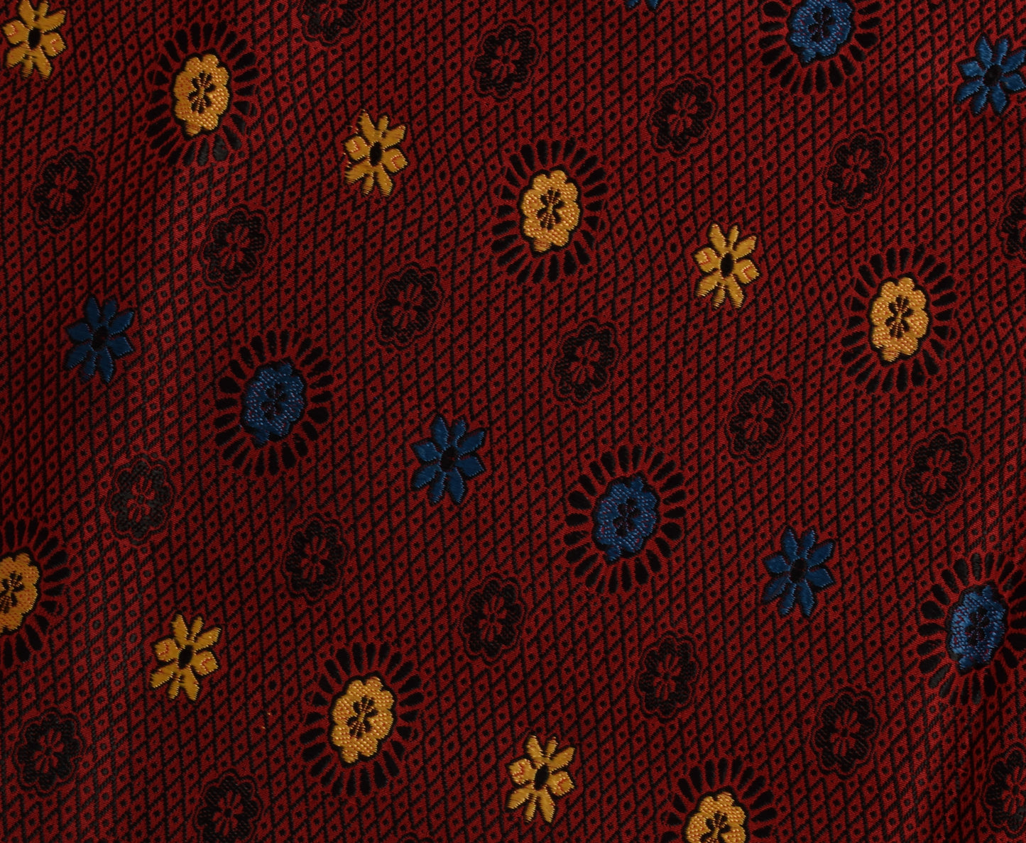 Sushila Vintage Indian Red Sari Remnant Scrap 100% Pure Silk Woven Craft Fabric