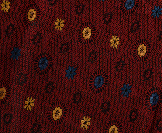 Sushila Vintage Indian Red Sari Remnant Scrap 100% Pure Silk Woven Craft Fabric