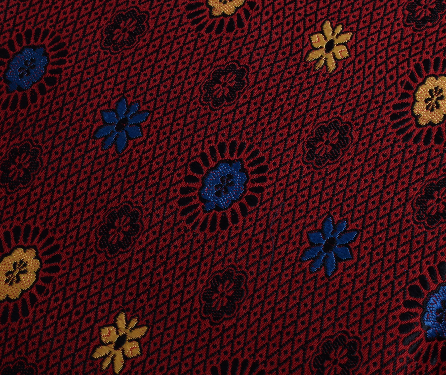 Sushila Vintage Indian Red Sari Remnant Scrap 100% Pure Silk Woven Craft Fabric
