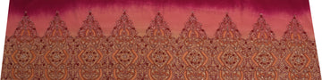 Sushila Vintage Indian Sari Remnant Scrap Pure Crepe Embroidered Craft Fabric