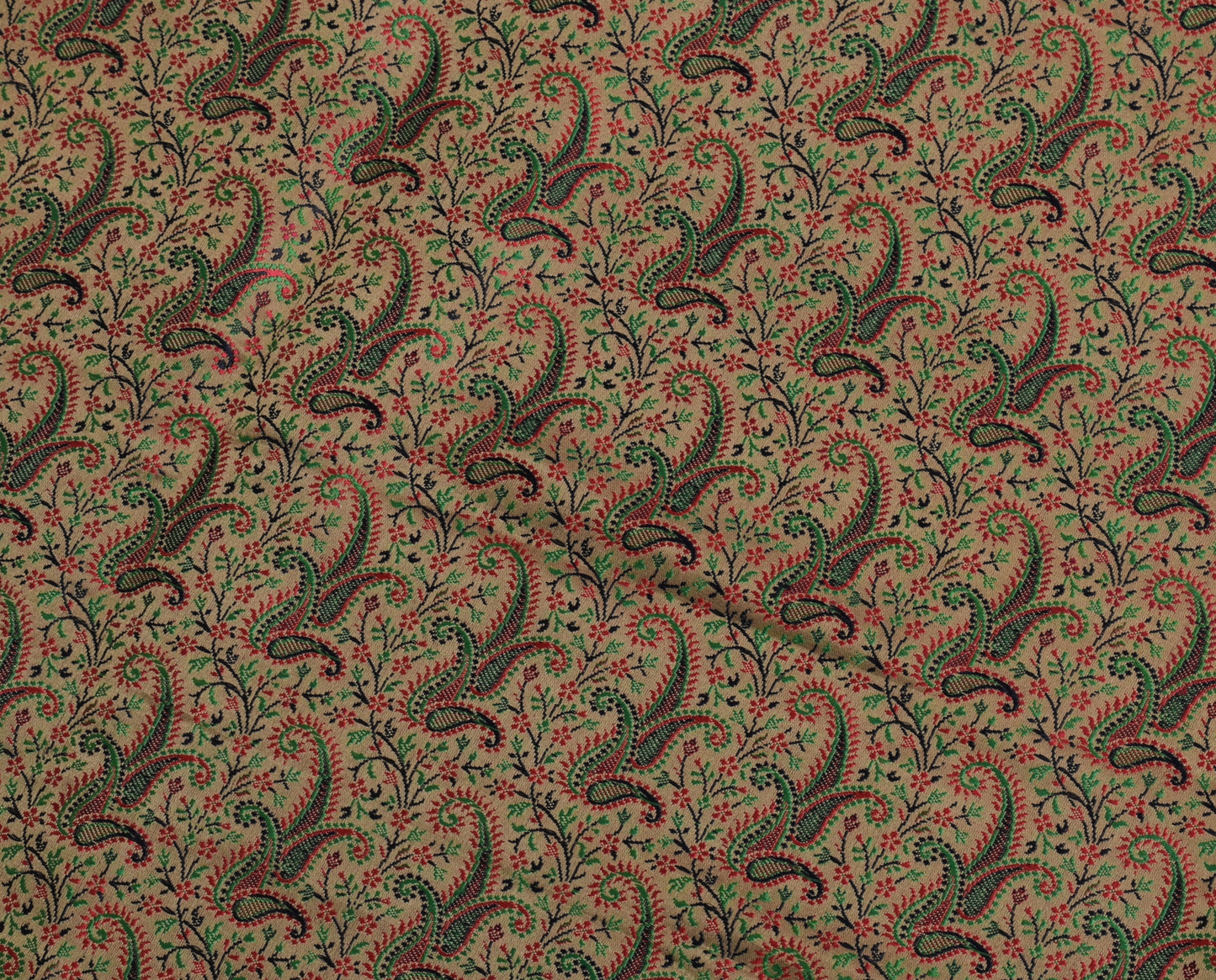 Sushila Vintage Brown Sari Remnant Scrap Pure Satin Silk Woven Craft Fabric