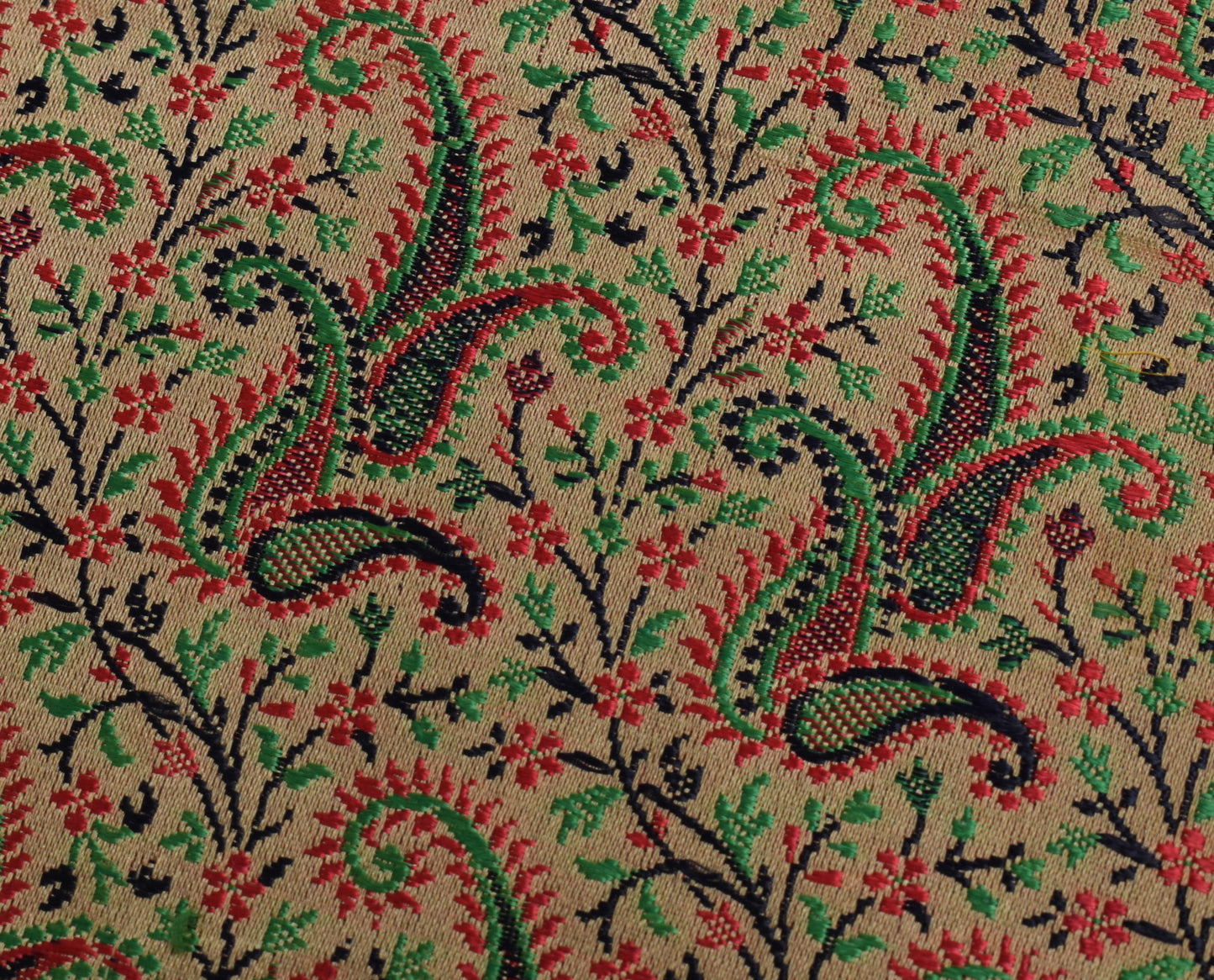 Sushila Vintage Brown Sari Remnant Scrap Pure Satin Silk Woven Craft Fabric