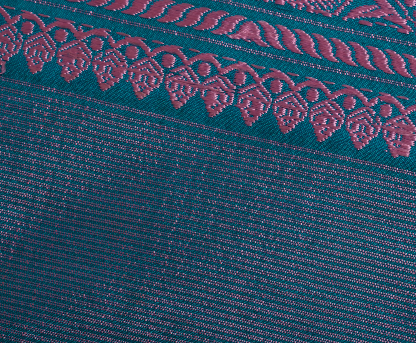 Sushila Vintage Blue Sari Remnant Scrap 100% Pure Silk Woven Craft Fabric