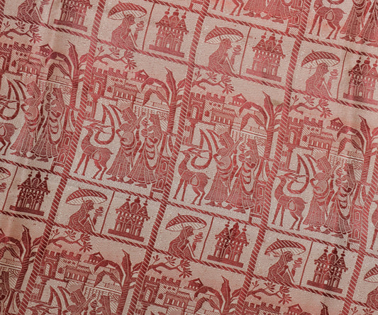 Sushila Vintage Indian Sari Remnant Scrap 100% Pure Silk Woven Craft Fabric