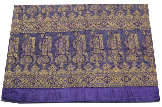 Sushila Vintage Blue Organza Sari Remnant Scrap Multi Purpose Woven Craft Fabric
