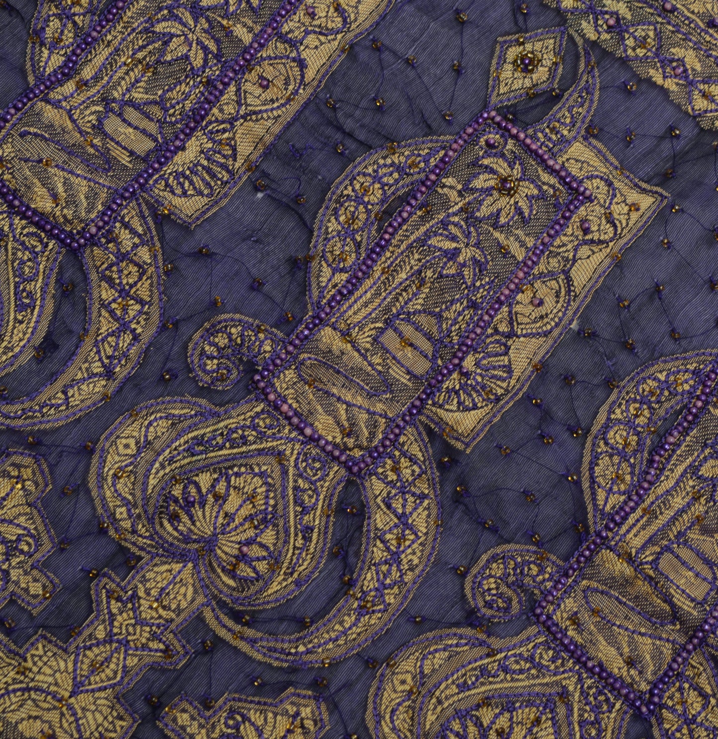 Sushila Vintage Blue Organza Sari Remnant Scrap Multi Purpose Woven Craft Fabric