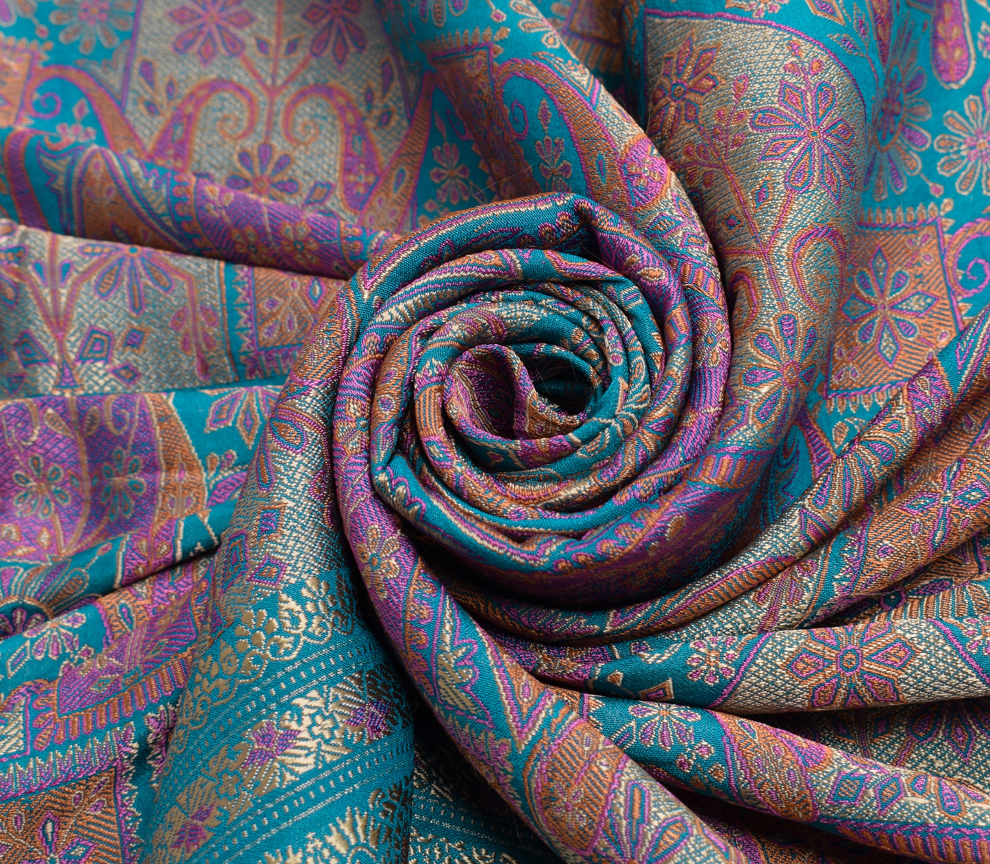 Sushila Vintage Blue Silk Sari Remnant Scrap Multi Purpose Woven Craft Fabric