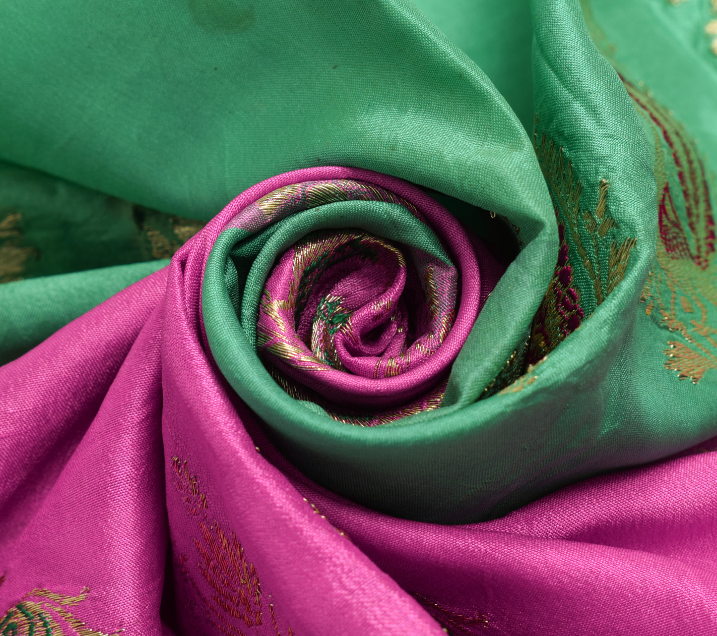 Sushila Vintage Pink Sari Remnant Scrap Multi Purpose Silk Woven Craft Fabric