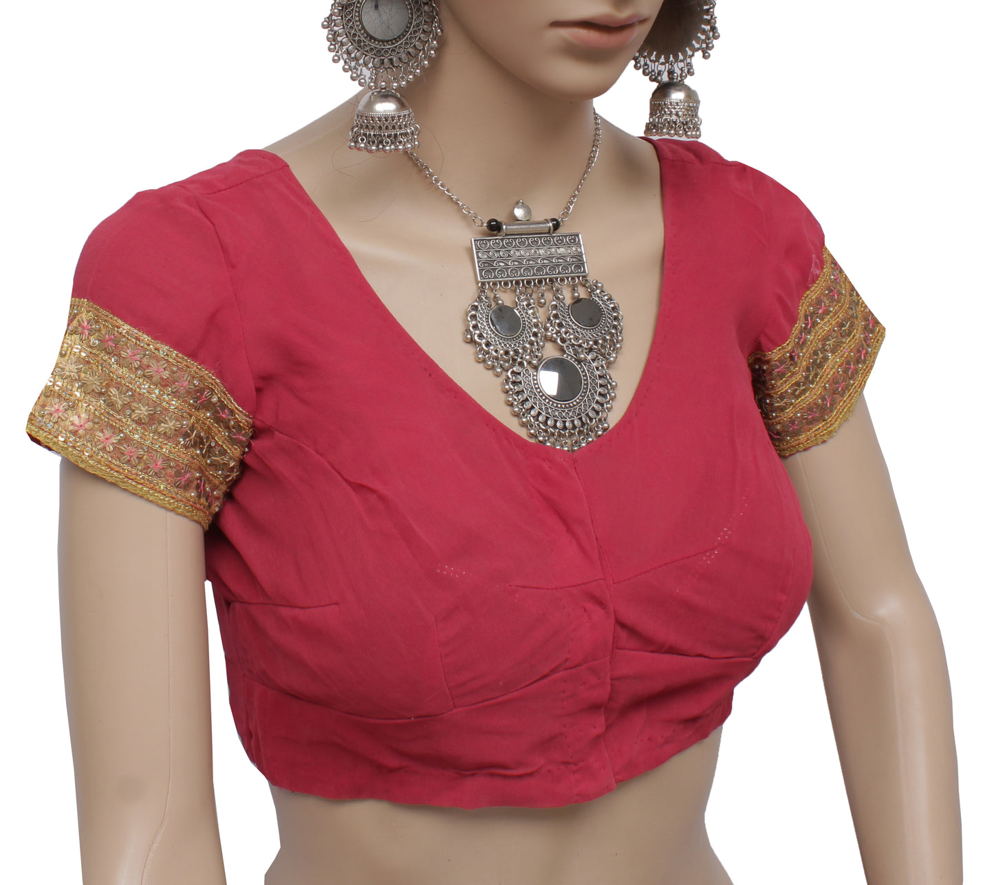 Sushila Vintage 30" Stitched Sari Blouse Blend Georgette Designer Choli