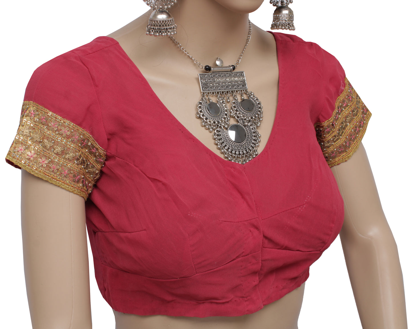 Sushila Vintage 30" Stitched Sari Blouse Blend Georgette Designer Choli