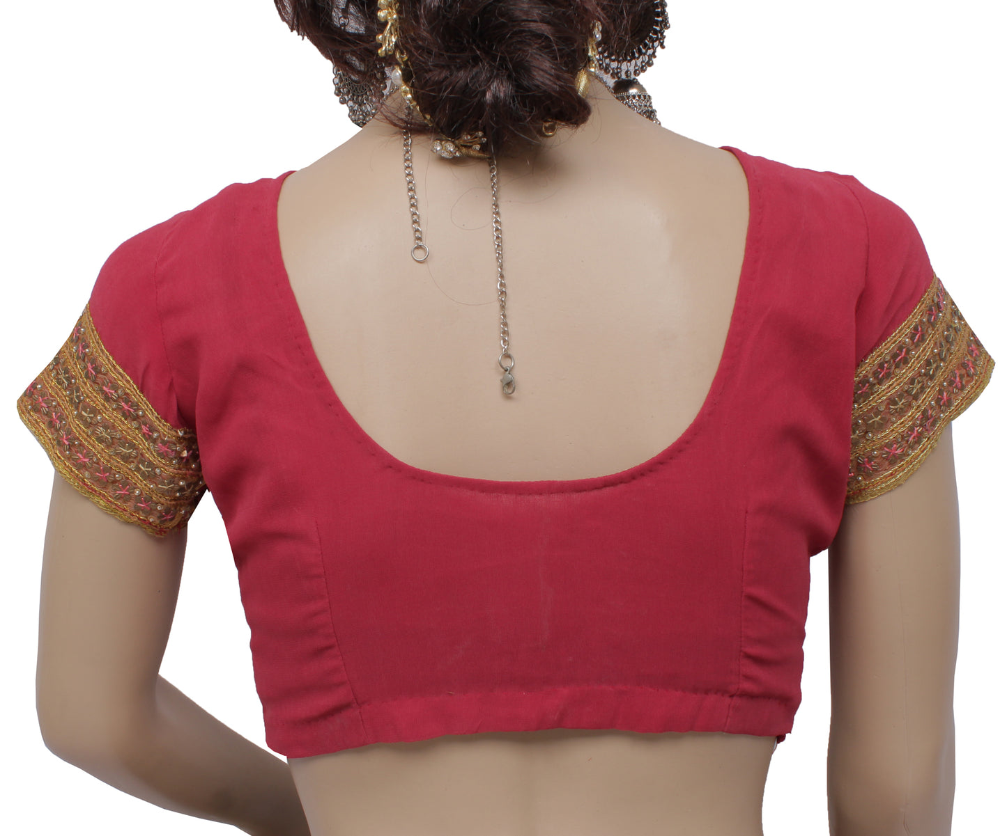 Sushila Vintage 30" Stitched Sari Blouse Blend Georgette Designer Choli