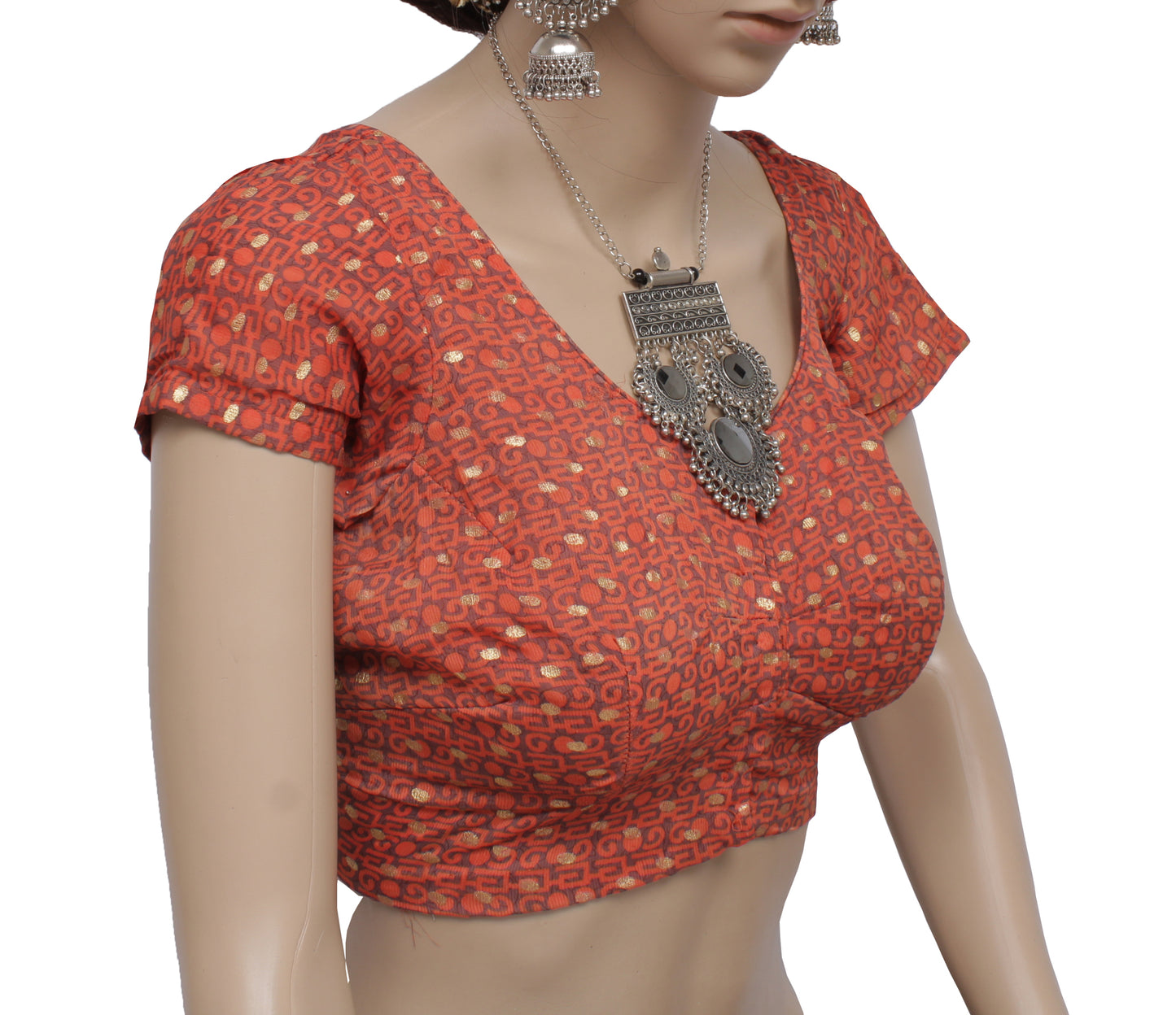Sushila Vintage Readymade Sari Blouse Art Georgette Printed 34" Choli