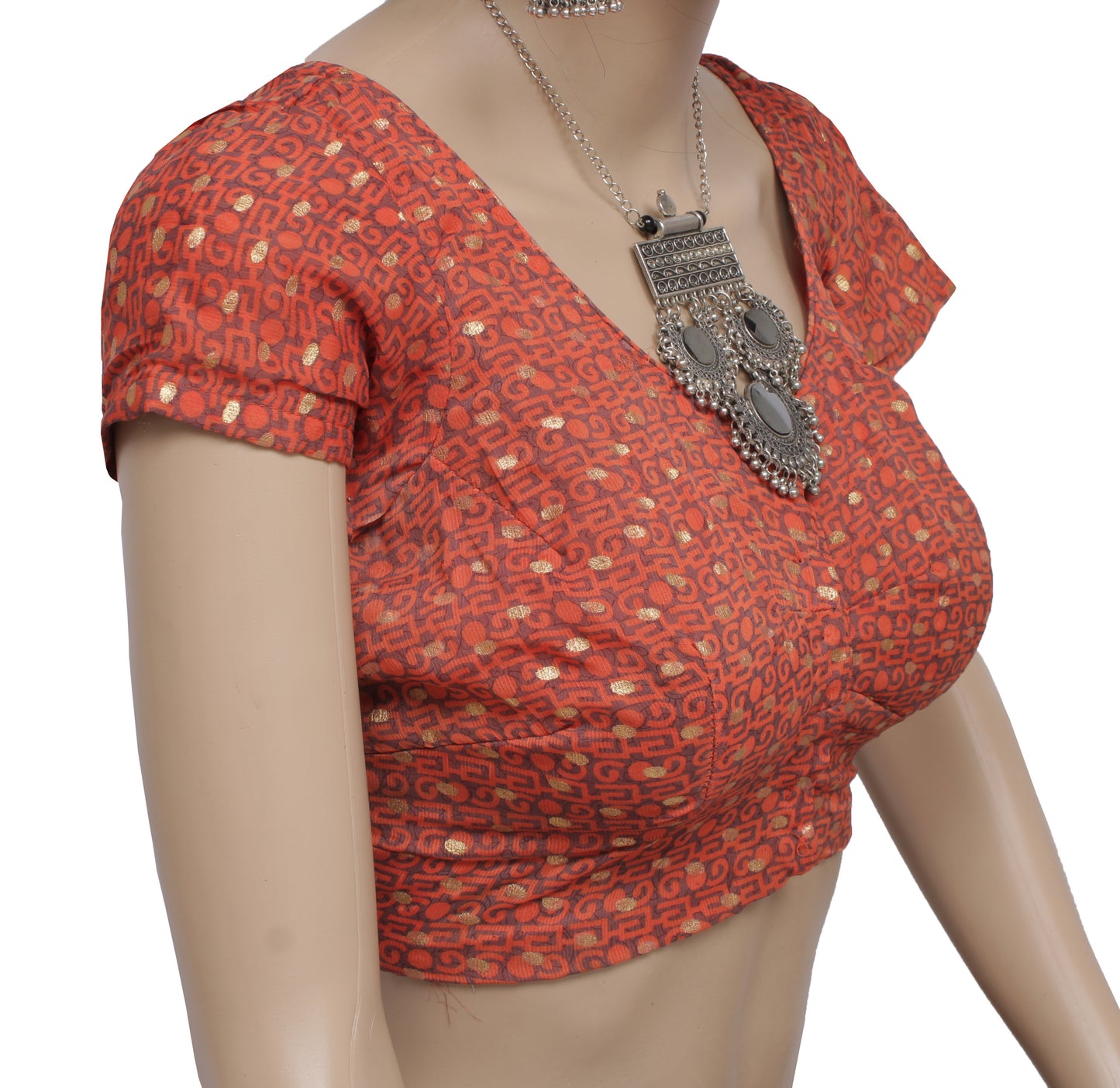 Sushila Vintage Readymade Sari Blouse Art Georgette Printed 34" Choli