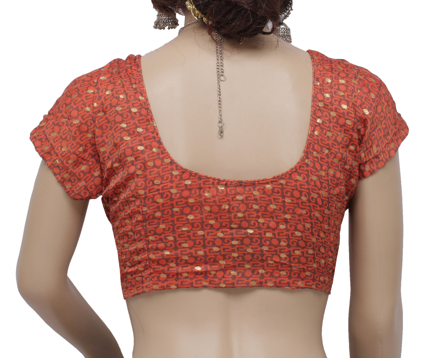 Sushila Vintage Readymade Sari Blouse Art Georgette Printed 34" Choli