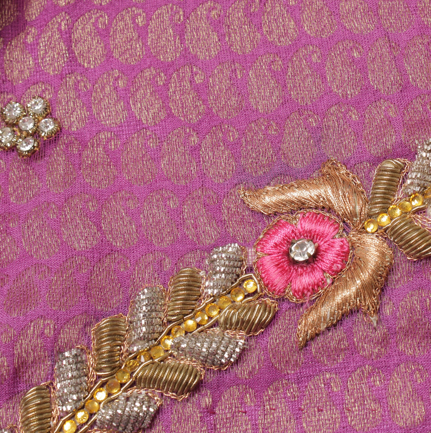 Sushila Vintage Readymade 32" Sari Blouse Blend Chanderi Designer Choli