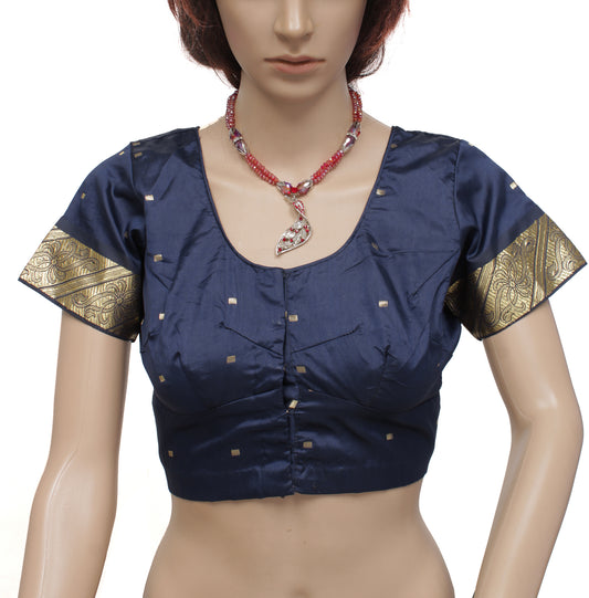 Sushila Vintage 32" Stitched Sari Blouse Blend Silk Woven Designer Choli