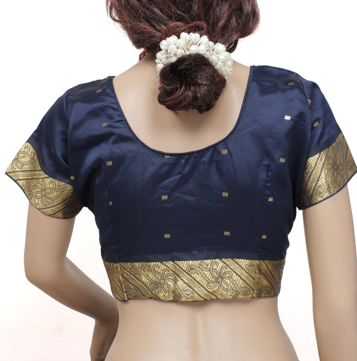 Sushila Vintage 32" Stitched Sari Blouse Blend Silk Woven Designer Choli