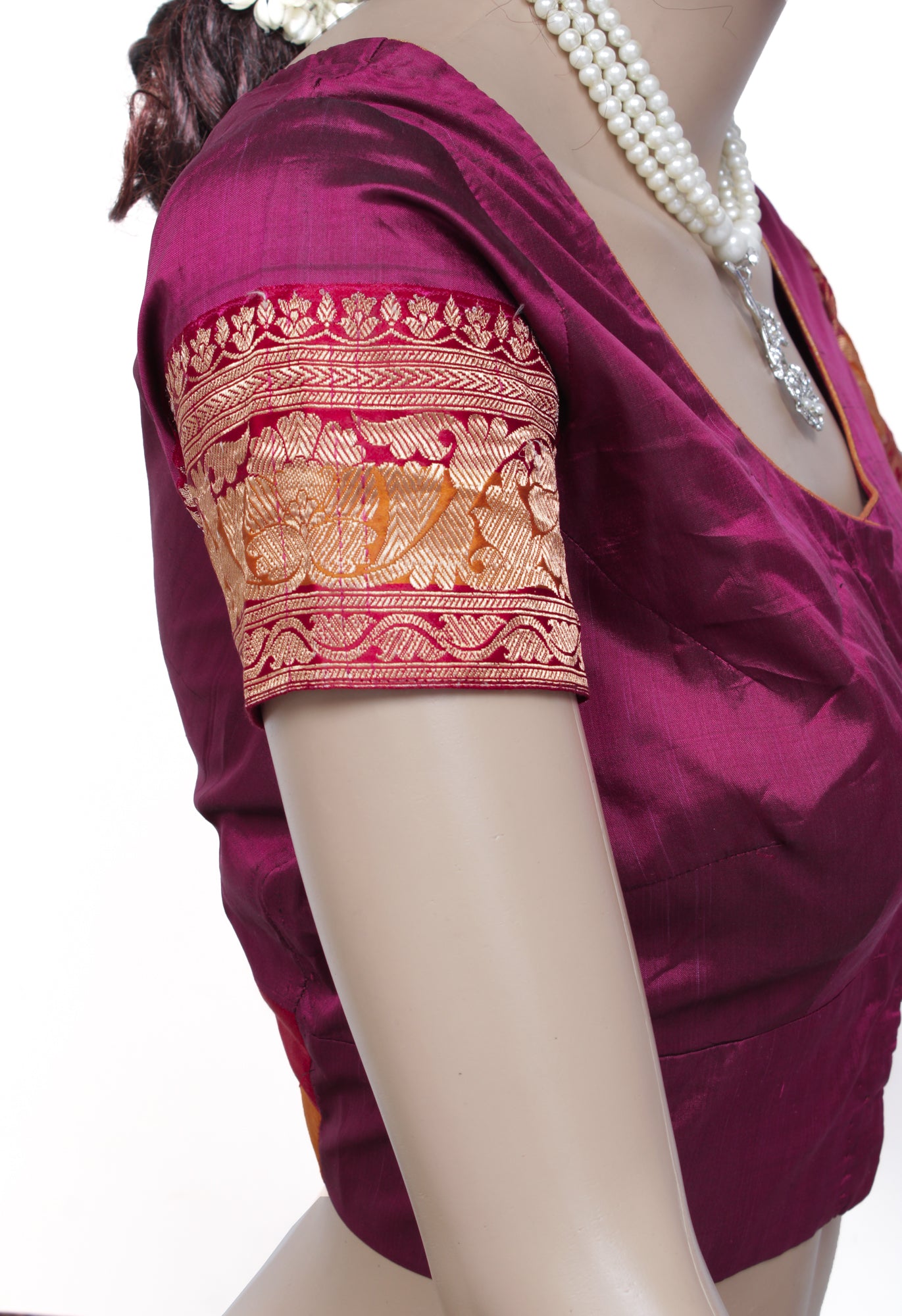 Sushila Vintage Purple 38" Stitched Sari Blouse Pure Silk Designer Choli