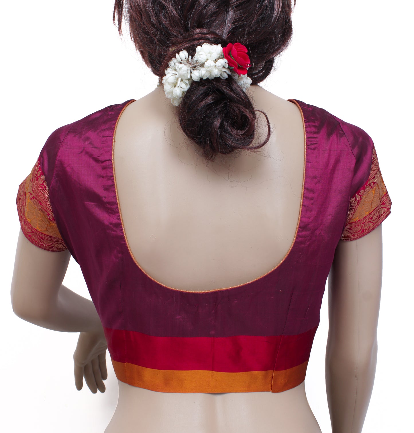 Sushila Vintage Purple 38" Stitched Sari Blouse Pure Silk Designer Choli