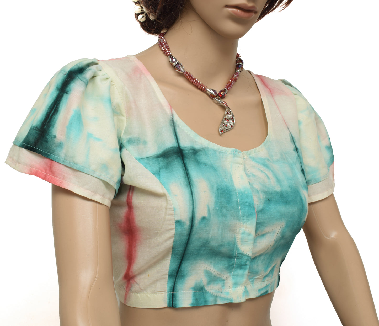 Sushila New Top 38" Stitched Sari Blouse 100% Pure Cotton Printed Choli