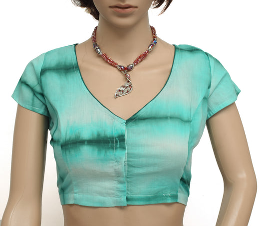Sushila New Top Readymade Stitched Sari Blouse 38" Pure Cotton Printed  Choli
