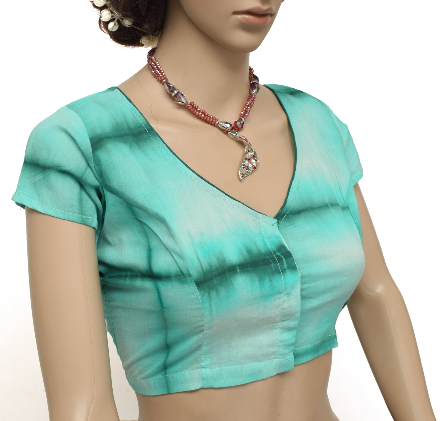 Sushila New Top Readymade Stitched Sari Blouse 38" Pure Cotton Printed  Choli