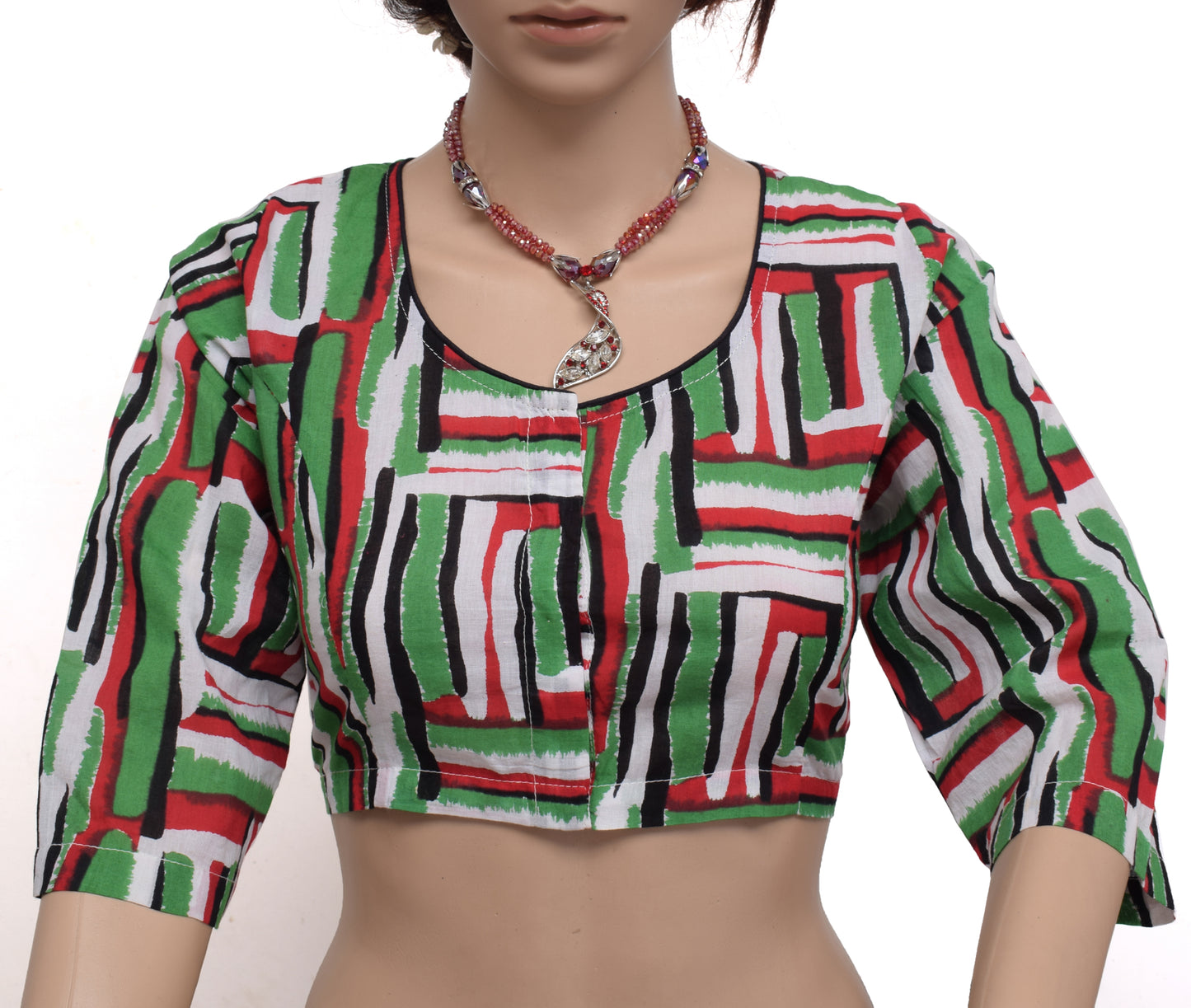 Sushila New Top Readymade Stitched Sari Blouse 38"  Pure Cotton Printed Choli