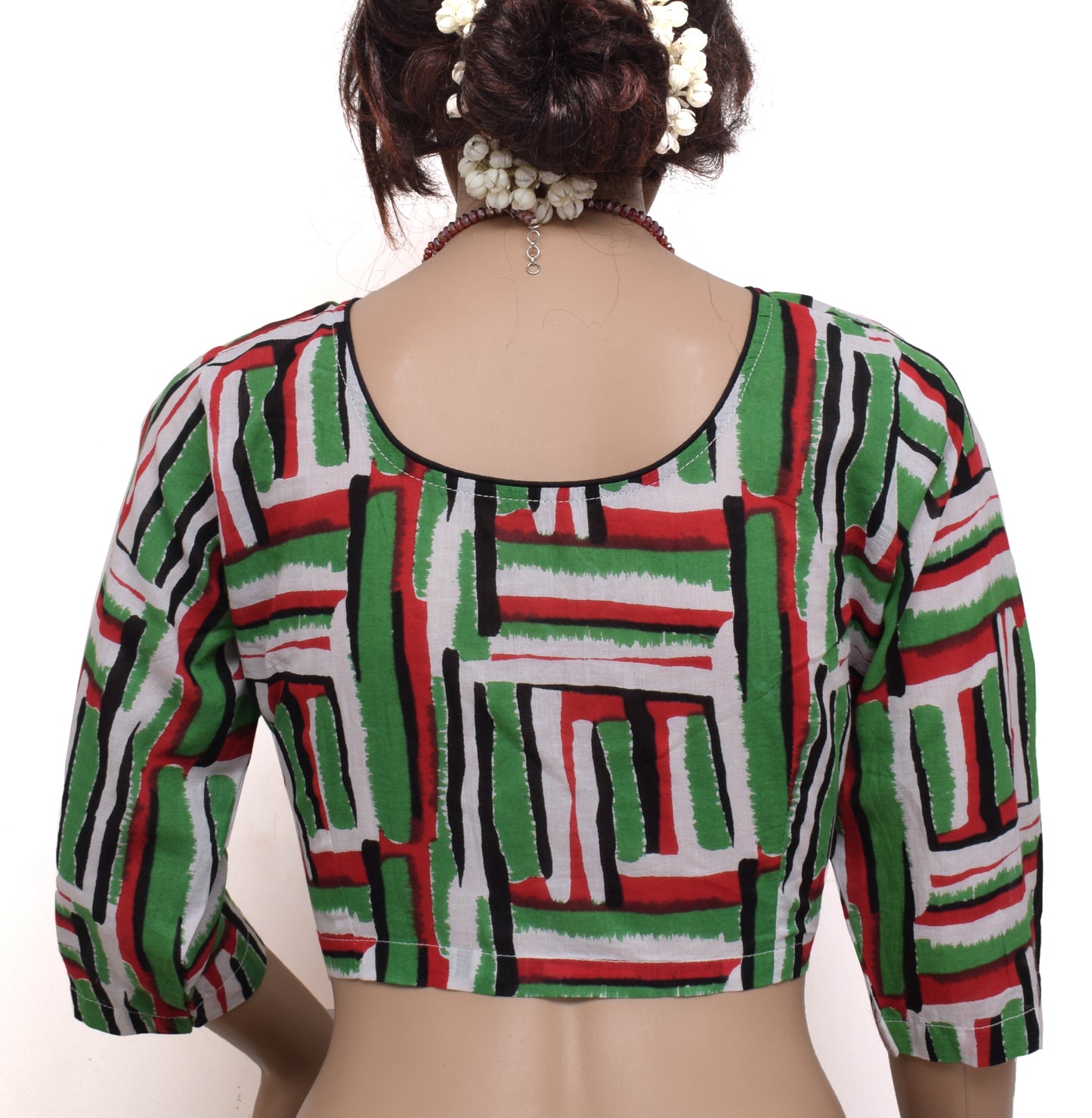 Sushila New Top Readymade Stitched Sari Blouse 38"  Pure Cotton Printed Choli