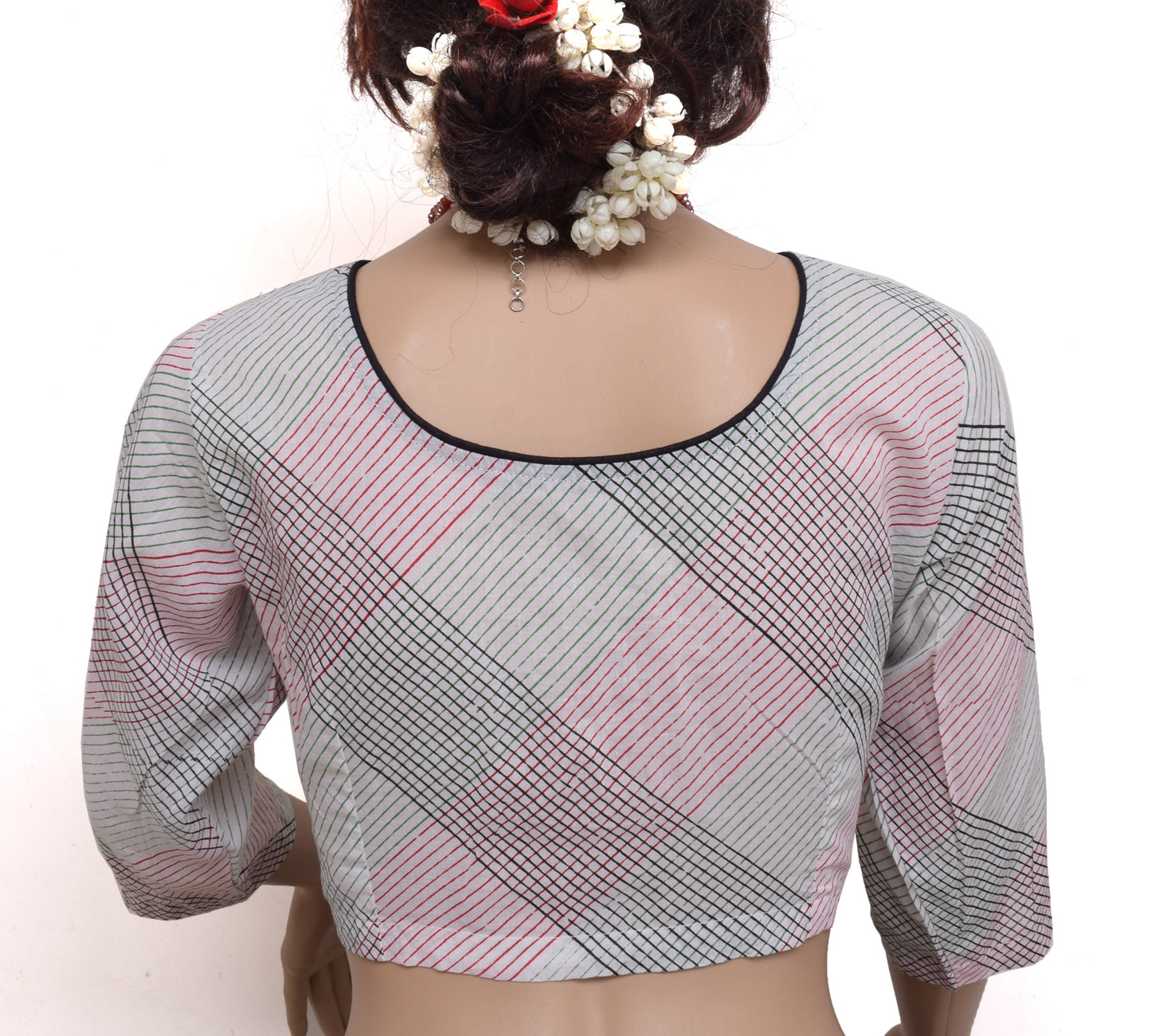 Sushila New Top Readymade Stitched Sari Blouse 38" Pure Cotton Printed Choli