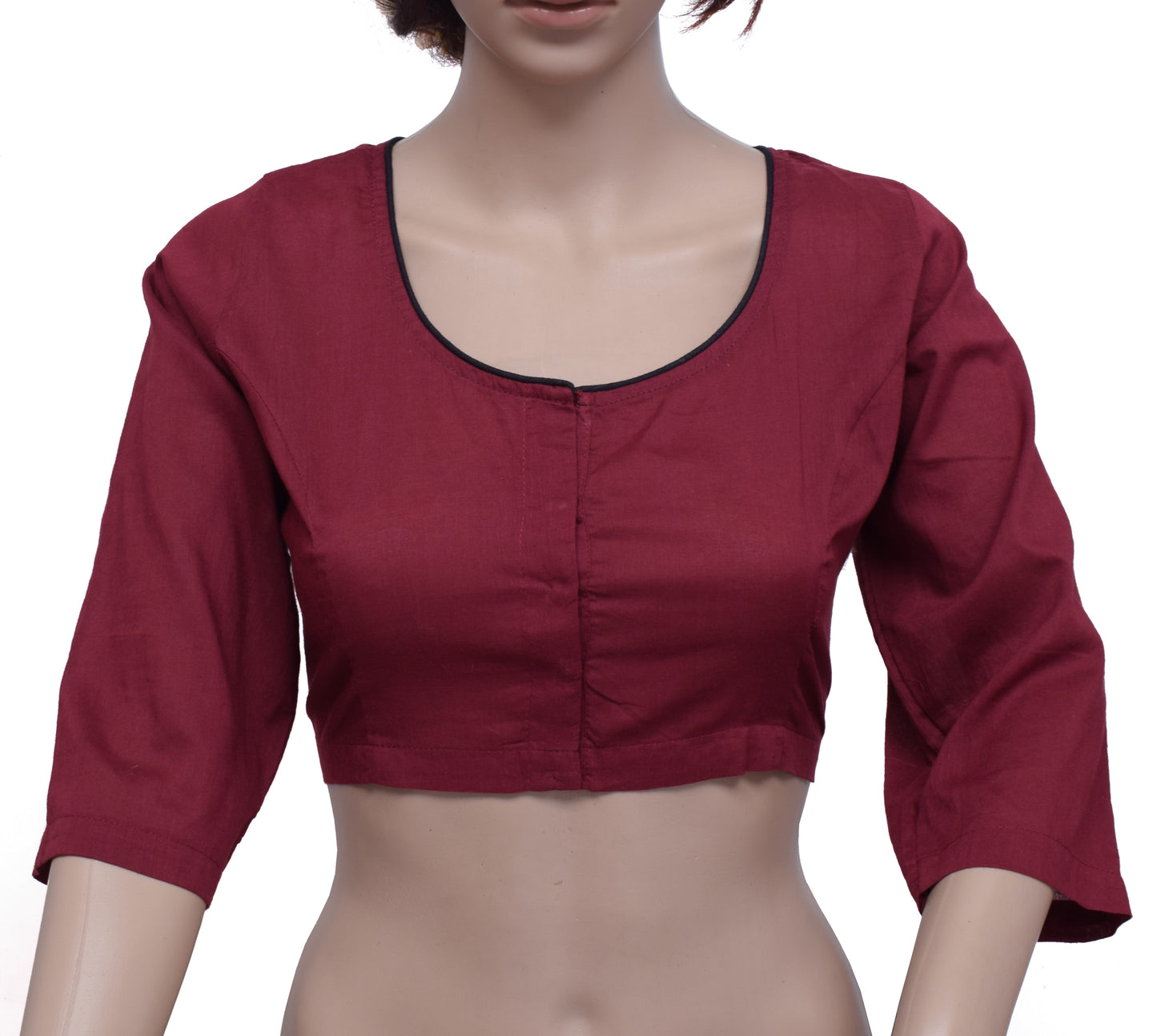 Sushila New Top Readymade 40" Sari Blouse Maroon Pure Cotton Printed Choli