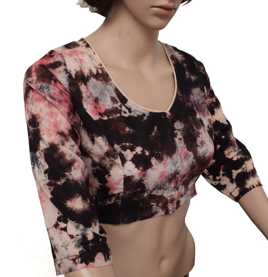 Sushila New Top Readymade Stitched Sari Blouse 100% Pure Cotton Printed Choli