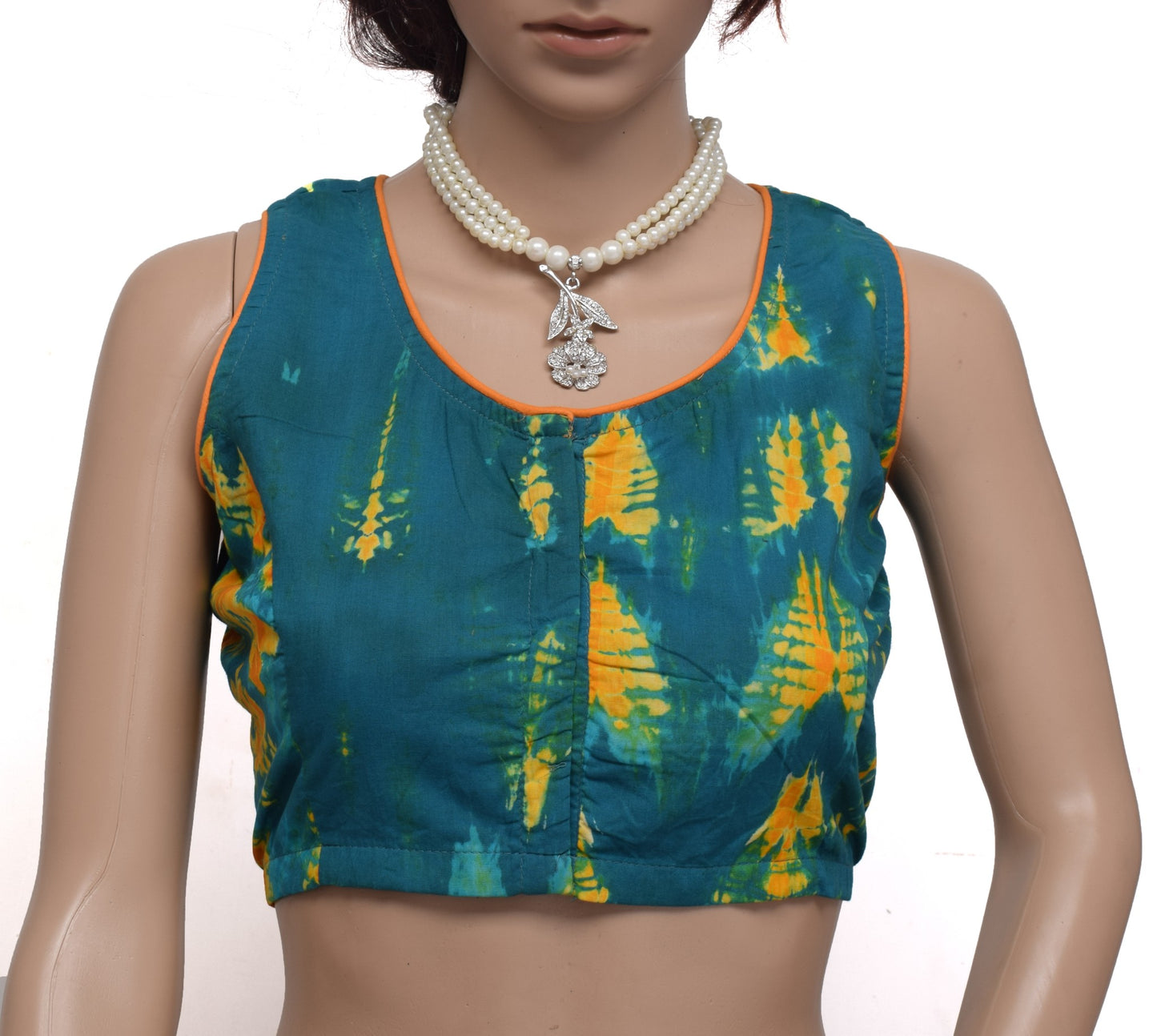 Sushila New Top 40" Stitched Sari Blouse 100% Pure Cotton Printed Choli