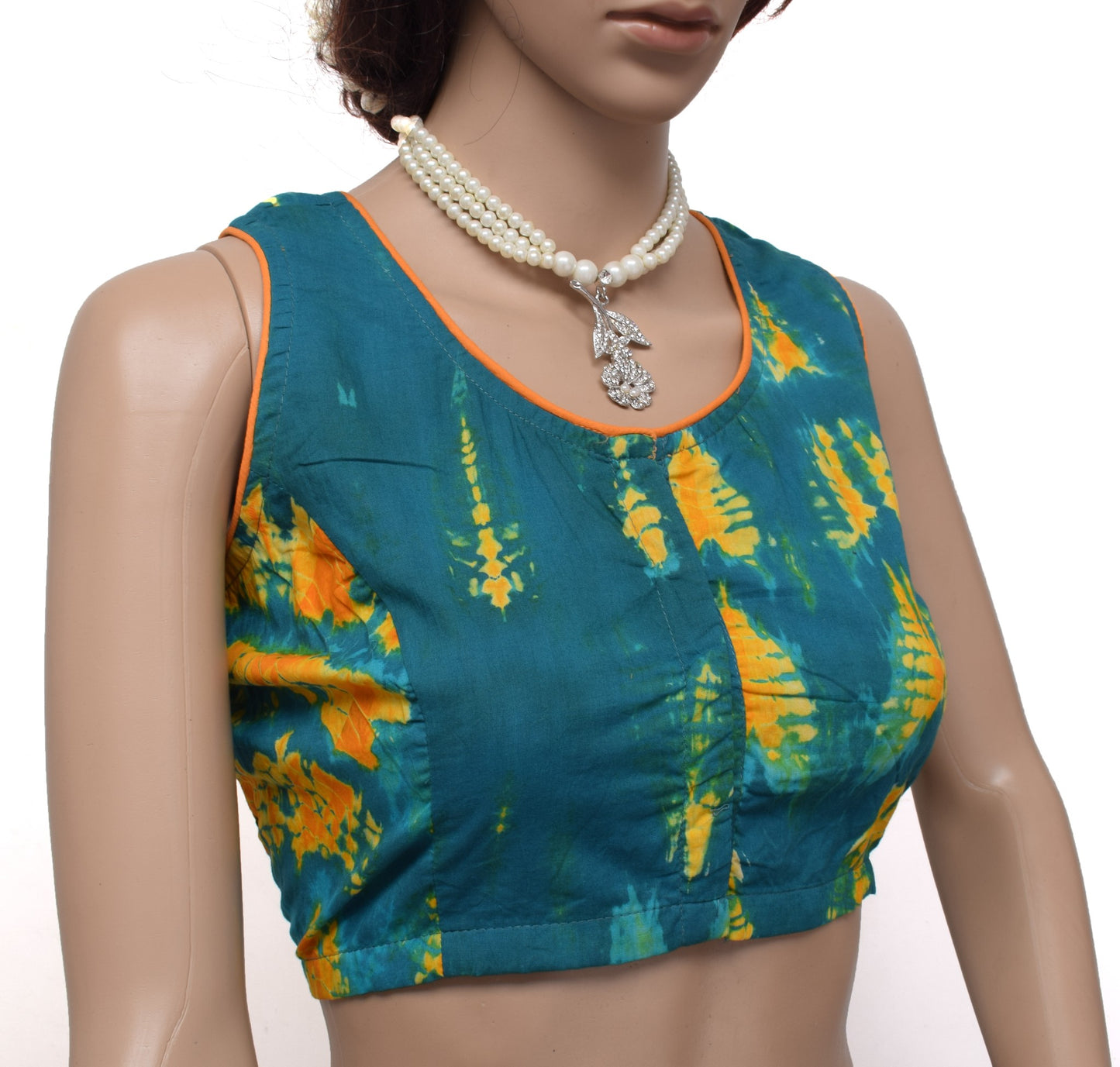 Sushila New Top 40" Stitched Sari Blouse 100% Pure Cotton Printed Choli