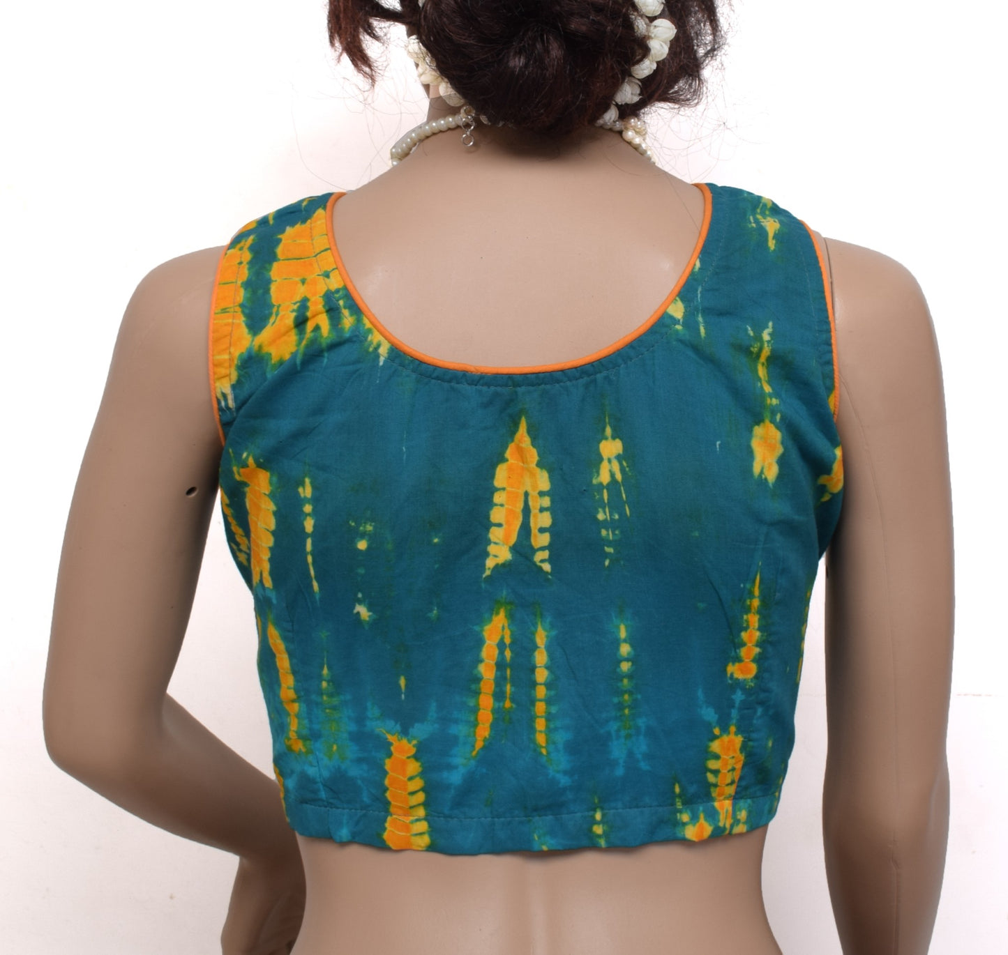 Sushila New Top 40" Stitched Sari Blouse 100% Pure Cotton Printed Choli