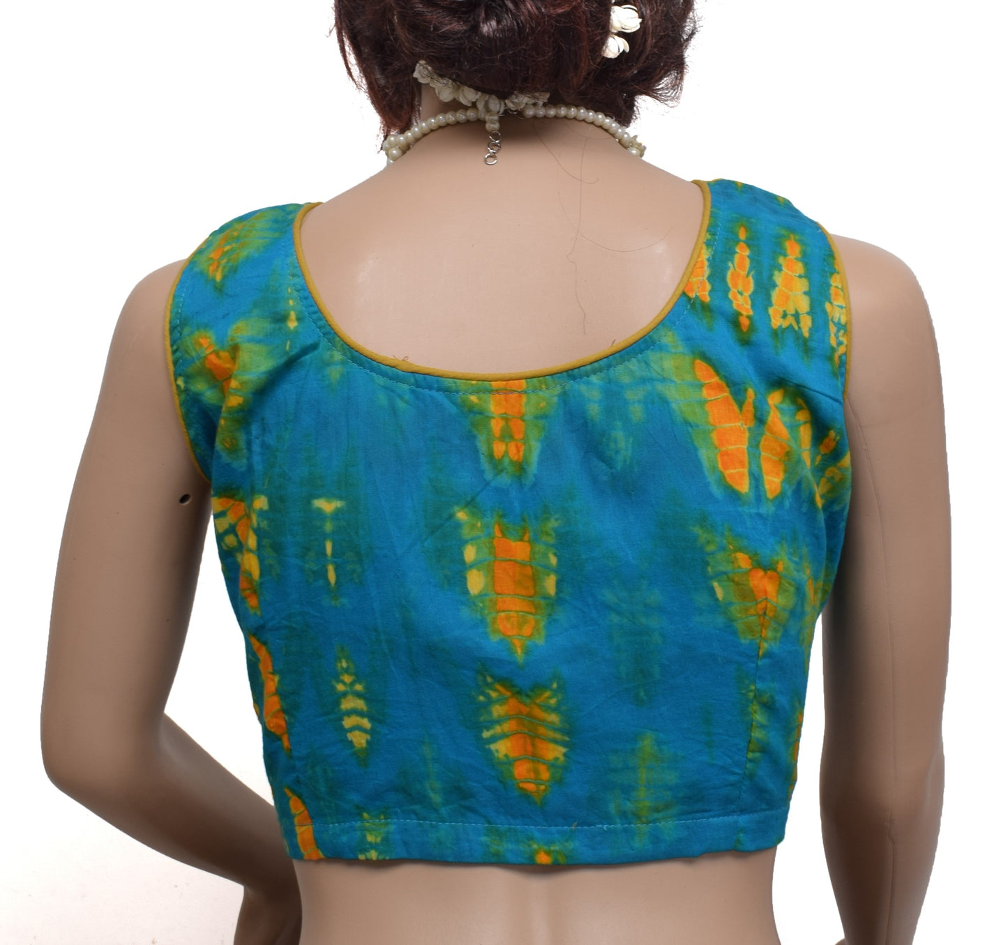Sushila New Top Readymade 38" Sari Blouse 100% Pure Cotton Printed Choli