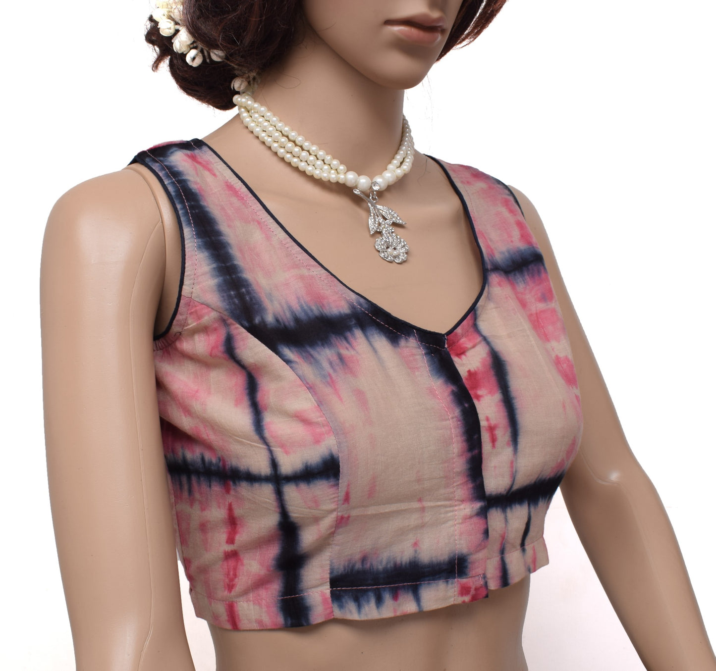 Sushila New Top Readymade Stitched Sari Blouse 36" Pure Cotton Printed Choli