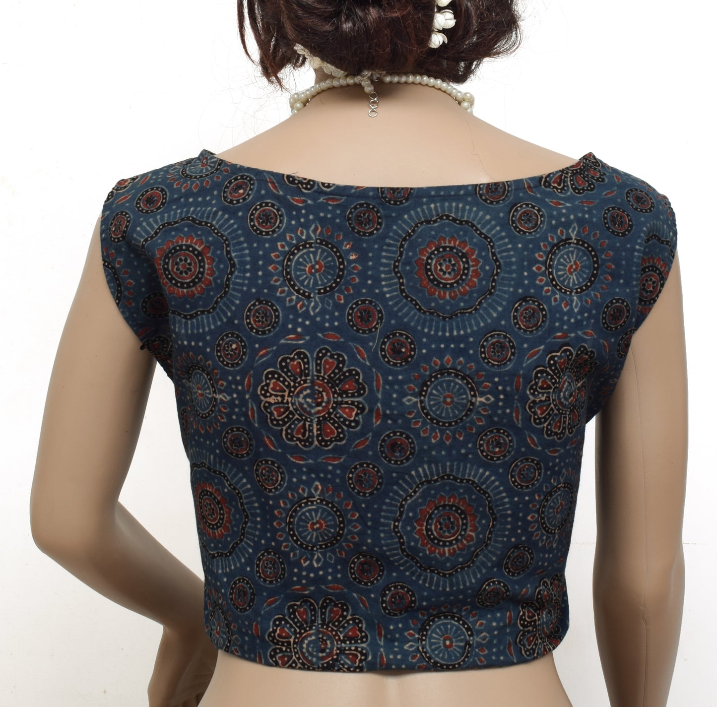 Sushila Vintage New Readymade 42" Sari Waist Pure Cotton Printed Gray Koti